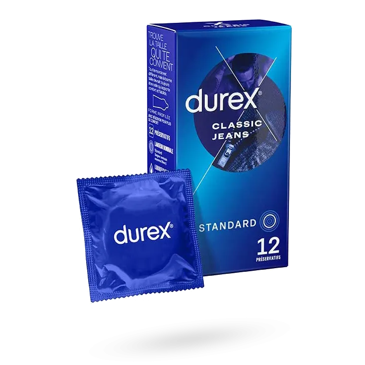 Durex Classic Jeans préservatifs lubrifiés confort et confiance 12 et 20 préservatifs