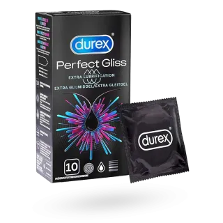 Durex Perfect Gliss préservatifs extra lubrification 10 préservatifs