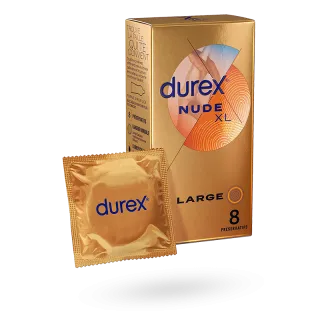 Durex Nude XL préservatifs larges sensations maximales 8 préservatifs
