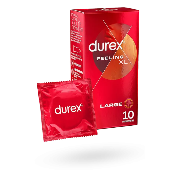 Durex Feeling XL préservatifs larges plus de sensations 10 préservatifs