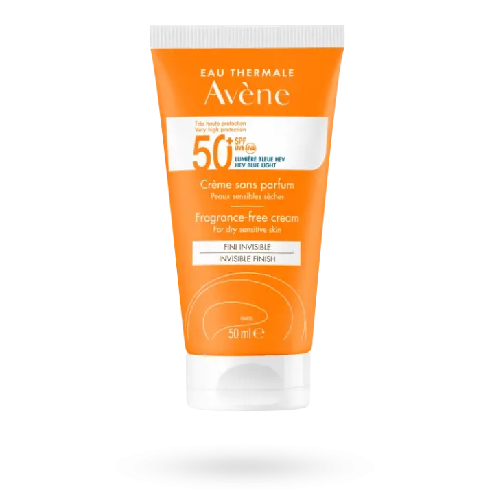 Crème solaire visage très haute protection SPF 50+ sans parfum Avène 50 ml