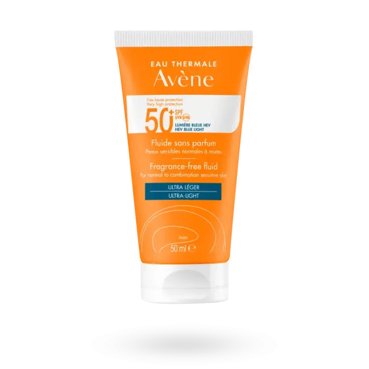Fluide solaire Avène sans parfum très haute protection SPF 50+ - Tube 50 ml