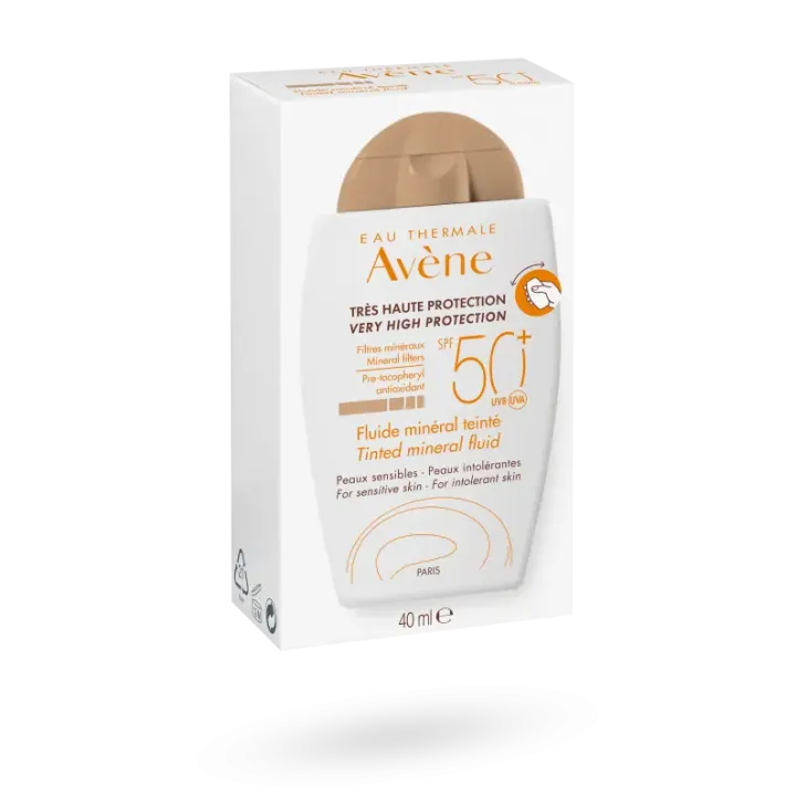 Fluide minéral solaire teinté doré SPF 50+ Avène 40 ml