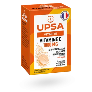 Vitamine C UPSA Vitalité 1000 mg 20 comprimés effervescents à l'orange