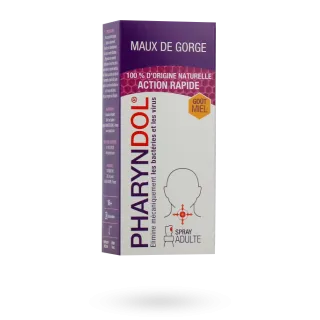 Pharyndol Spray buccal adulte maux de gorge au miel 30 ml
