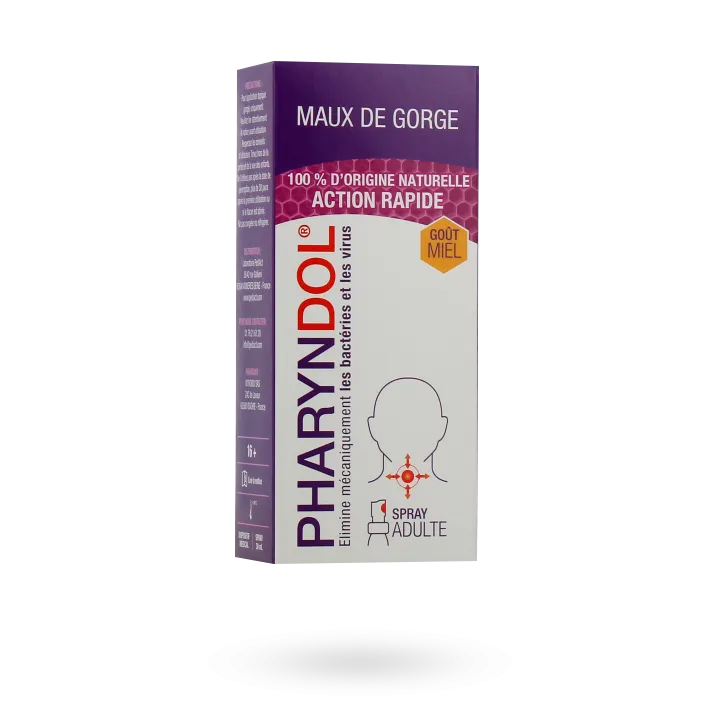 Pharyndol Spray buccal adulte maux de gorge au miel 30 ml