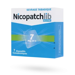 Nicopatchlib 7 mg/24 h nicotine sevrage tabagique 7 et 28 patchs