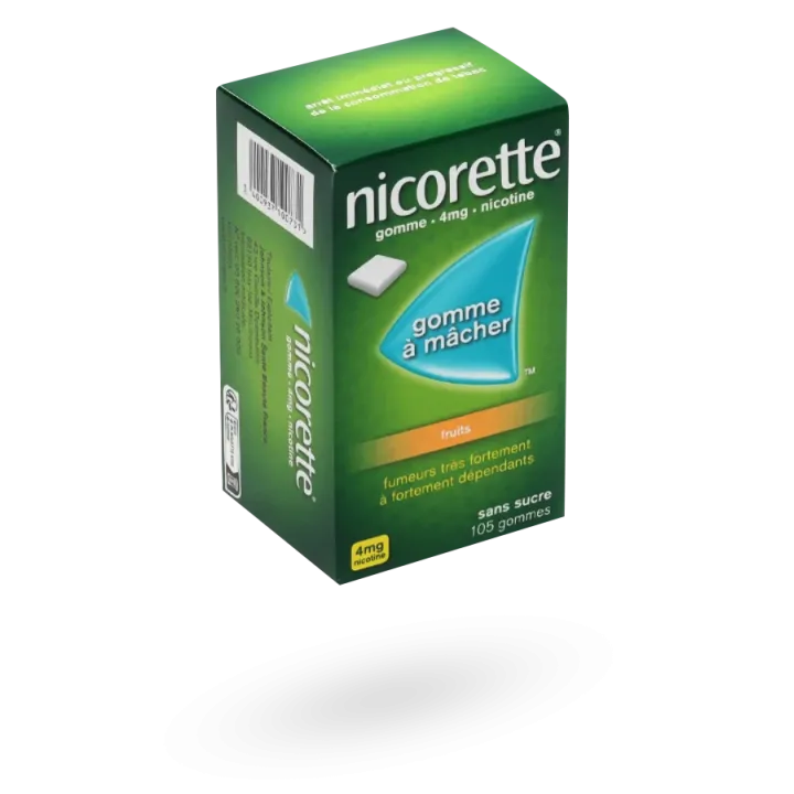 Nicorette 4 mg gommes à mâcher 105 gommes fruits sans sucre