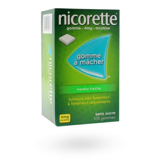 Nicorette 4 mg menthe fraîche 105 gommes sans sucre
