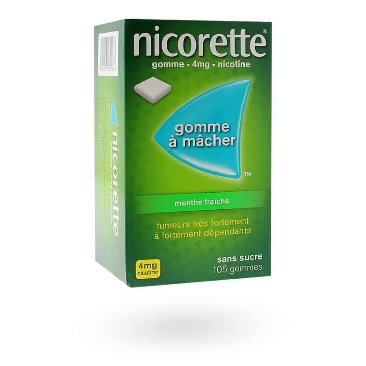Nicorette 4 mg menthe fraîche 105 gommes sans sucre