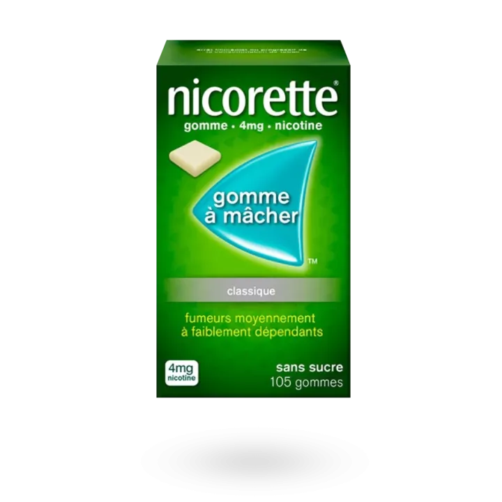 Nicorette 4 mg classique 105 gommes à mâcher sans sucre