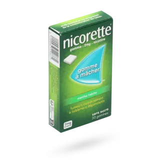 Nicorette 2 mg menthe fraîche sans sucre 30, 105 et 210 gommes à mâcher