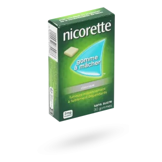 Nicorette 2 mg classique 30, 105 et 210 gommes à mâcher sans sucre