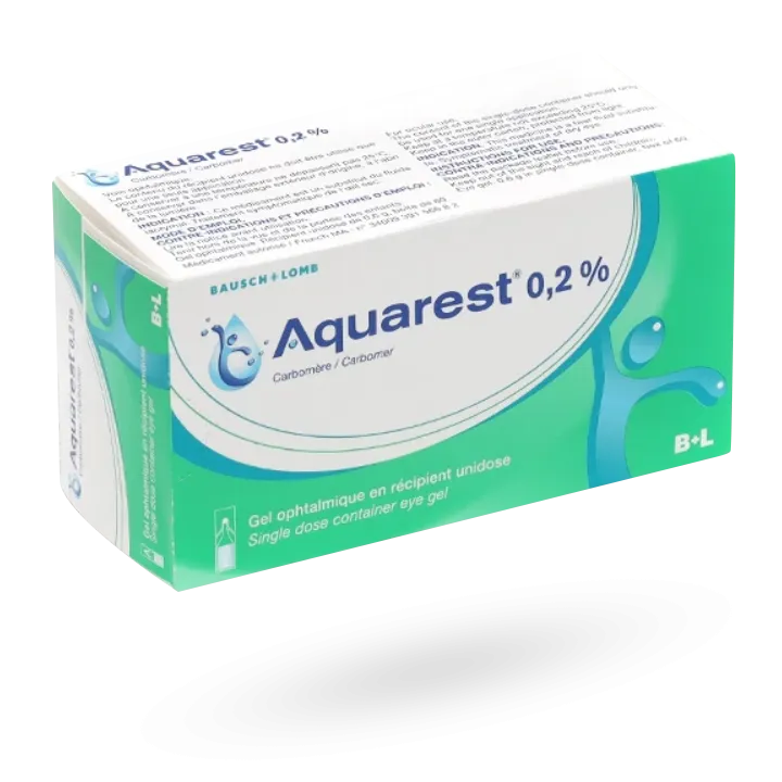 Aquarest 0,2 pour cent gel ophtalmique 60 unidoses