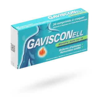 Gavisconell menthe sans sucre 24 comprimés à croquer