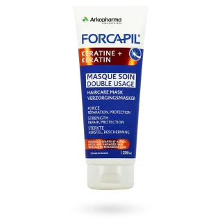 Forcapil Kératine + masque soin double usage - Tube 200 ml