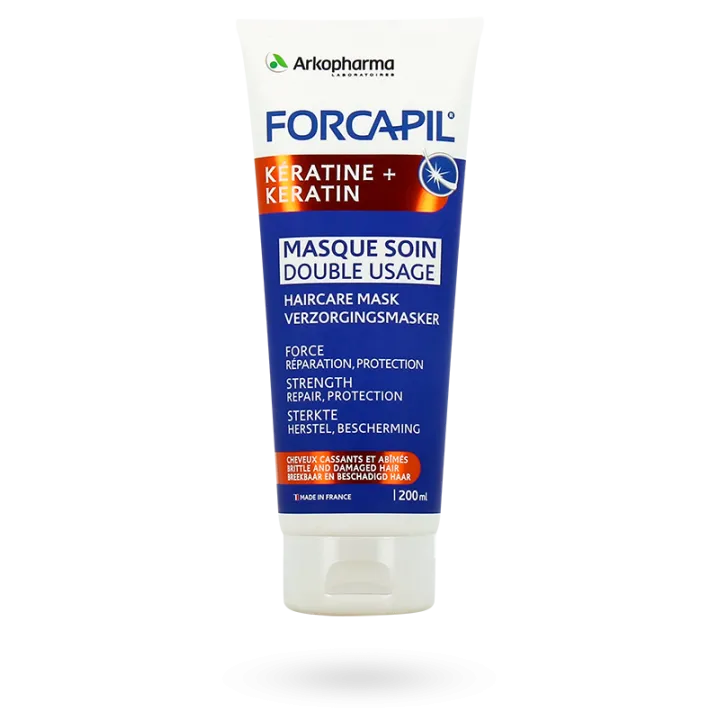 Forcapil Kératine + masque soin double usage - Tube 200 ml