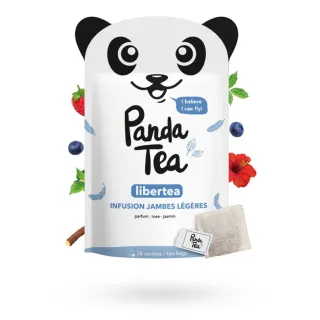 Panda Tea Libertea jambes légères infusions BIO détox 28 sachets rose jasmin