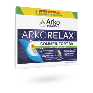 Arkorelax sommeil fort 8h mélatonine 30 comprimés