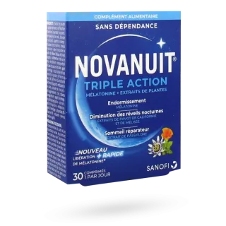 Novanuit Triple action sans dépendance 30 comprimés