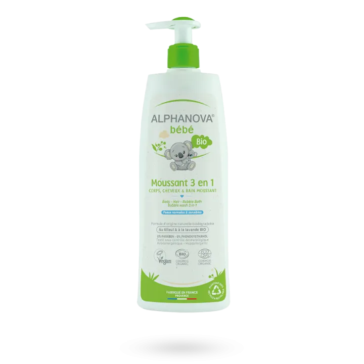 Alphanova Bébé moussant 3 en 1 BIO 500 ml
