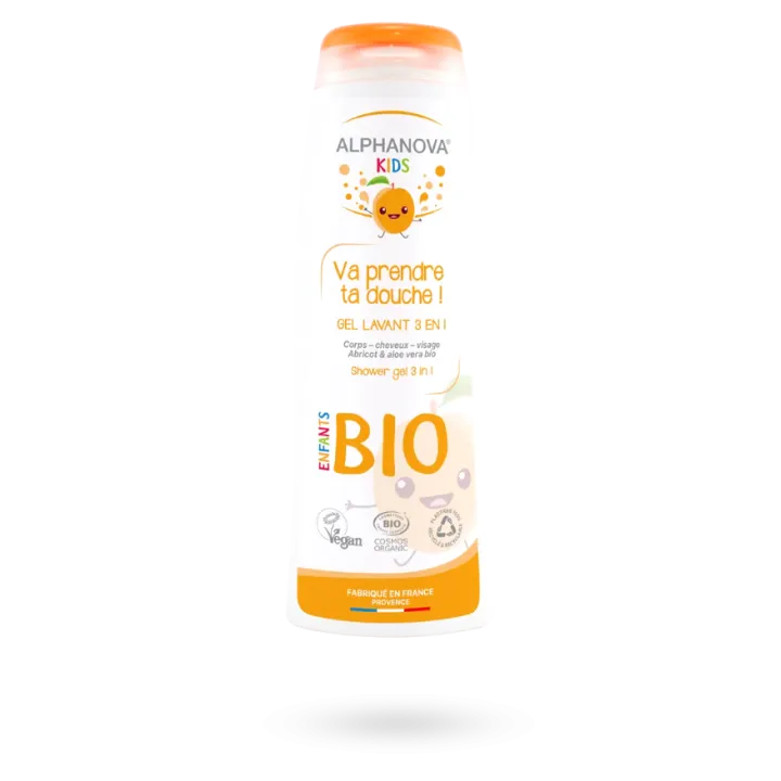 Alphanova Kids gel lavant 3 en 1 BIO "Va prendre ta douche !" 250 ml