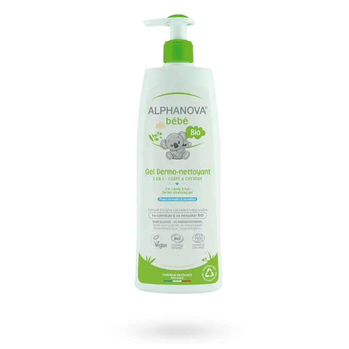 Alphanova Bébé gel dermo-nettoyant 2 en 1 BIO 500 ml