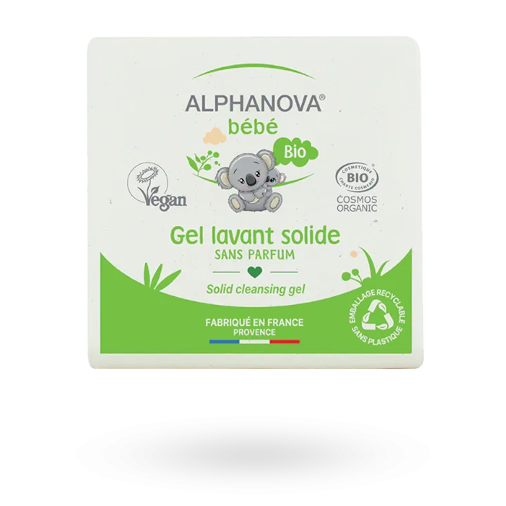 Alphanova Bébé gel lavant solide BIO sans parfum 100 g