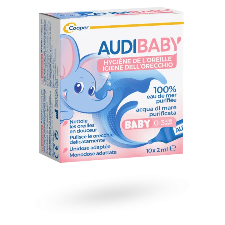 Audibaby hygiène de l'oreille 100% eau de mer 10 unidoses