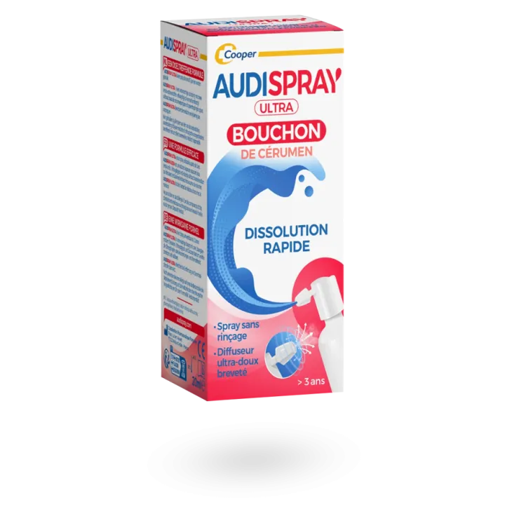 Audispray Ultra bouchons de cérumen spray auriculaire 20 ml
