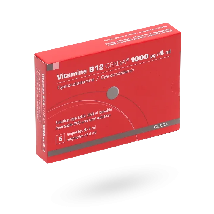 Vitamine B12 Gerda 1000 μg/4ml boite de 6 ampoules