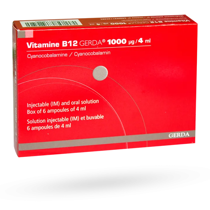 Vitamine B12 Gerda 1000 μg/4ml boite de 6 ampoules