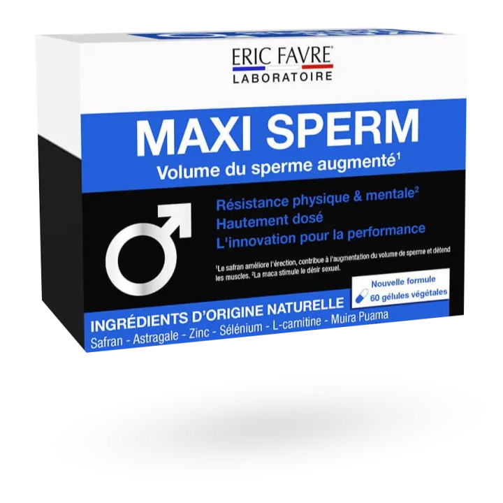 Maxi Sperme volume du sperme augmenté Eric Favre 60 gélules