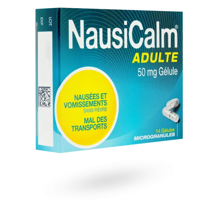 Nausicalm adulte 50 mg nausées vomissement 14 gélules