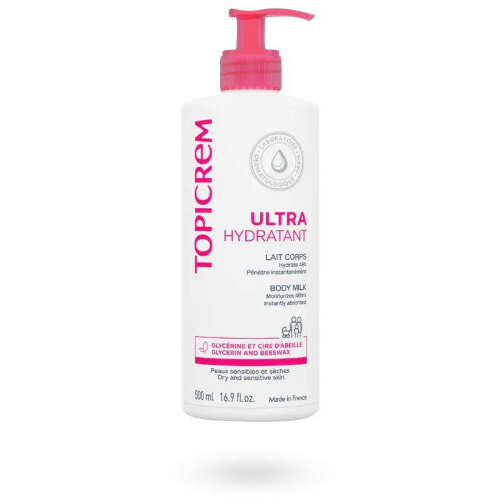 Topicrem lait corps ultra hydratant 48h flacon 500 ml