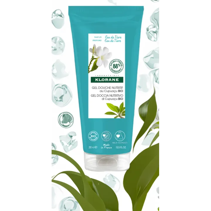 Gel douche nutritif Klorane Eau de Tiaré 200 ml