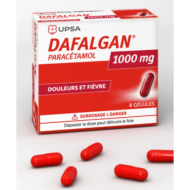 Dafalgan 1000 mg UPSA boite 8 gélules