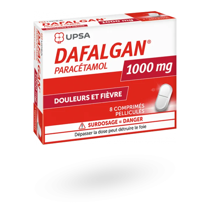 Dafalgan 1000 mg UPSA boite de 8 comprimés pélliculés