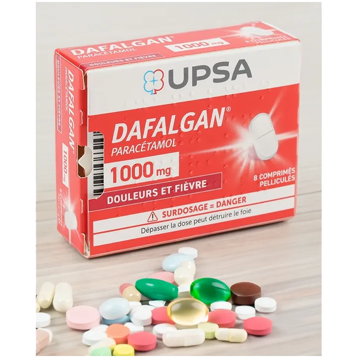 Dafalgan 1000 mg UPSA boite de 8 comprimés pélliculés