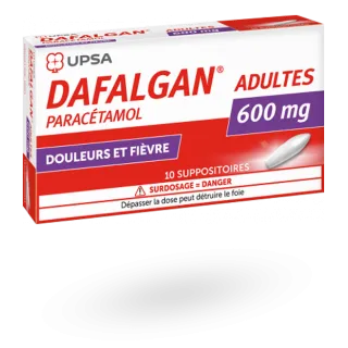 Dafalgan 600 mg UPSA boite 10 suppositoires adultes