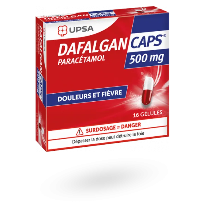 DafalganCaps 500 mg UPSA 16 gélules