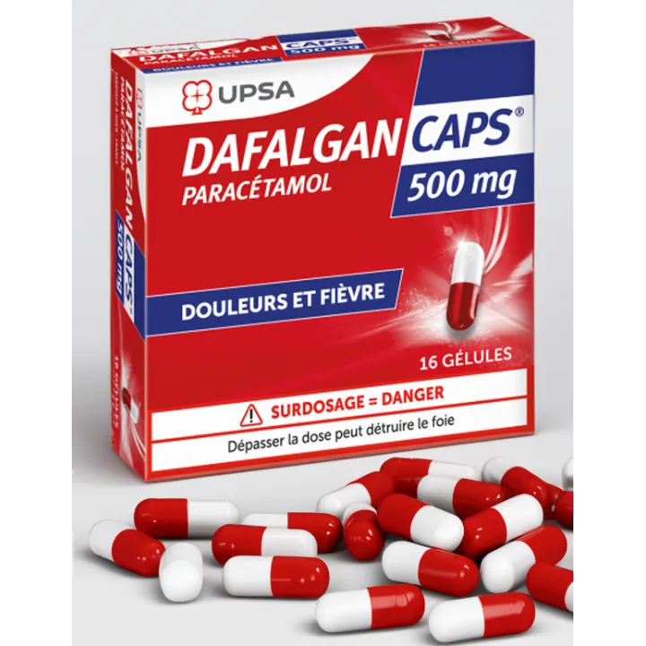 DafalganCaps 500 mg UPSA 16 gélules