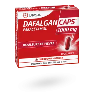 DafalganCaps 1000 mg UPSA boite 8 gélules