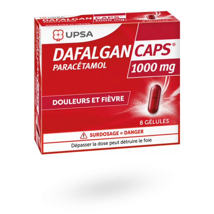 DafalganCaps 1000 mg UPSA boite 8 gélules