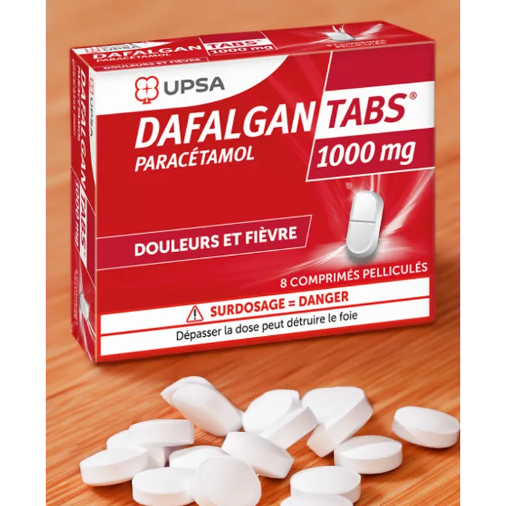 DafalganTabs 1000 mg UPSA 8 comprimés