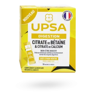 Citrate de Bétaïne et Calcium UPSA 10 dosettes citron menthe