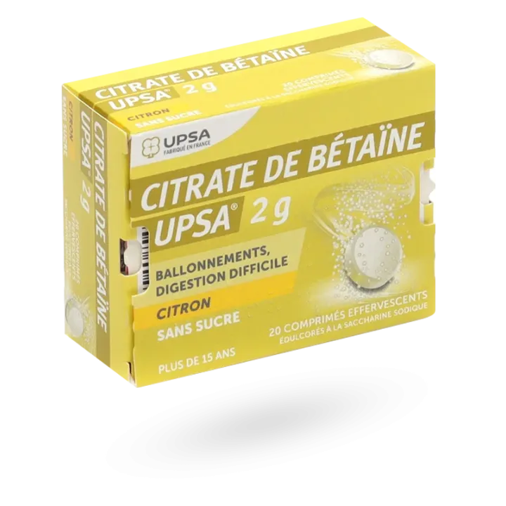 Citrate de Bétaïne UPSA 2 g Citron 20 comprimés effervescents