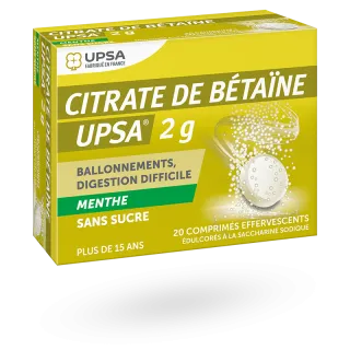 Citrate de bétaïne UPSA 2 g menthe 20 comprimés effervescents