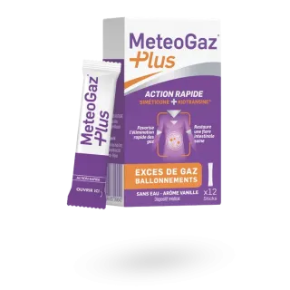 Meteogaz Plus anti ballonnements 12 sticks vanille