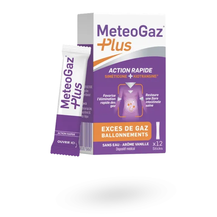 Meteogaz Plus anti ballonnements 12 sticks vanille